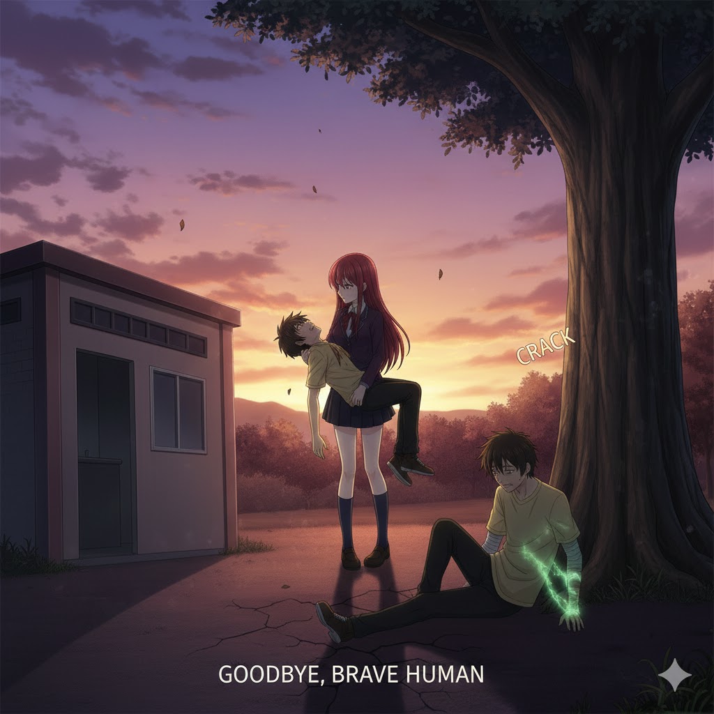 Rias carrying Issei leaving Ren behind.